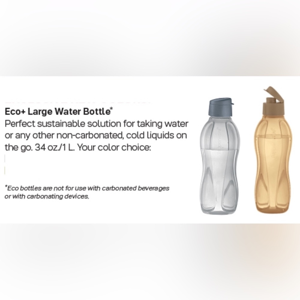 Tupperware 1L Water Bottles in Surprise Colours